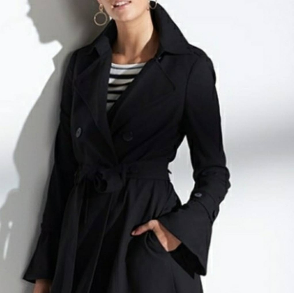 White House Black Market flirty trench coat